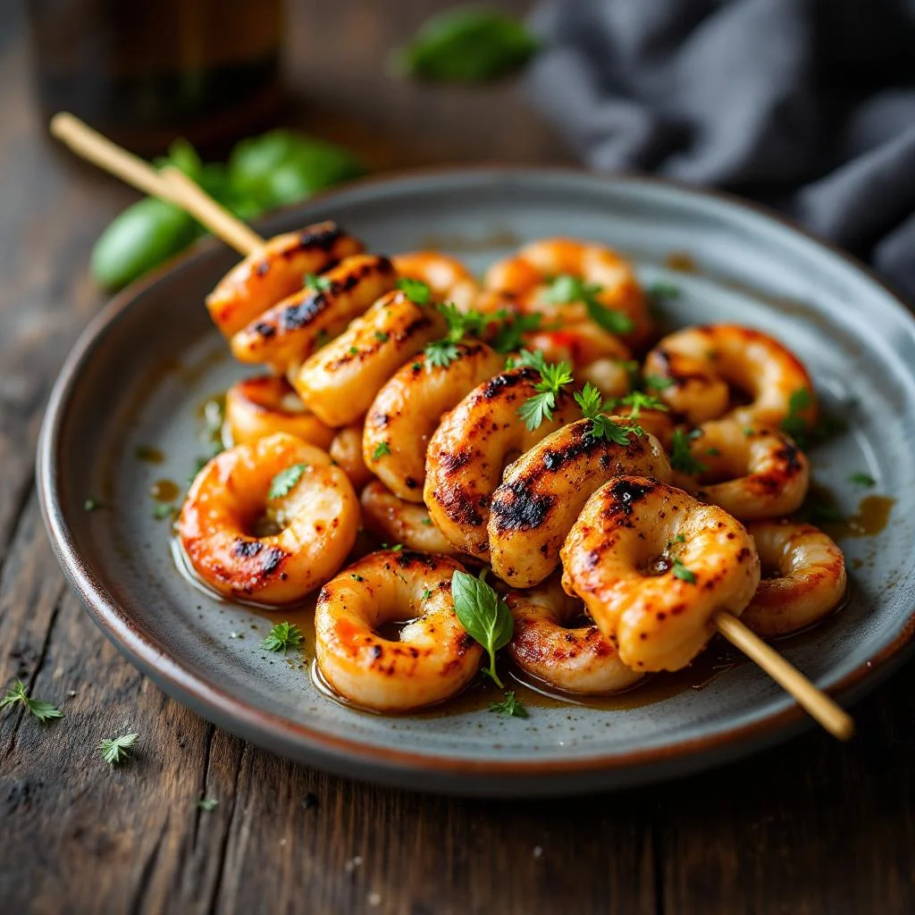 Brochettes de Calamars à la Galicienne