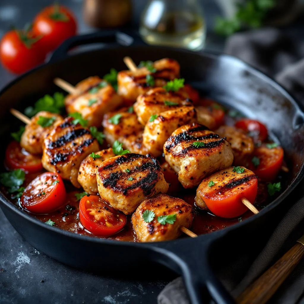 Brochettes de Poulet aux Tomates Cerises