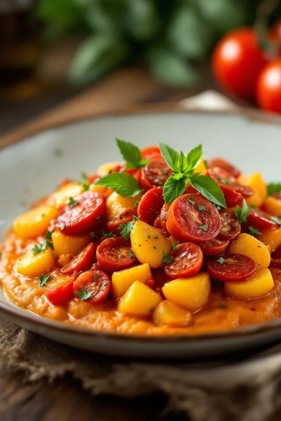 Chorizo et Pommes de Terre à la Tomate