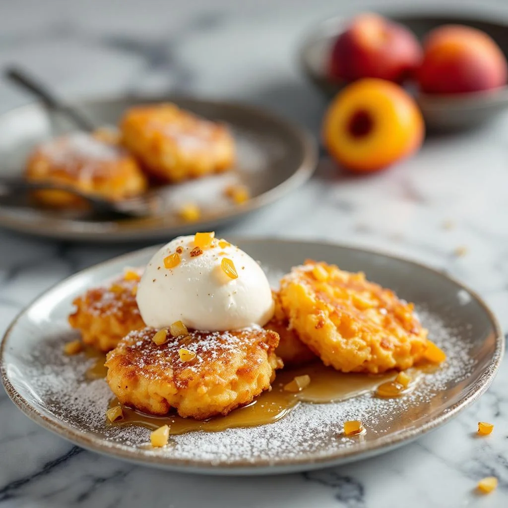 Fritters de Pêches à la Vanille
