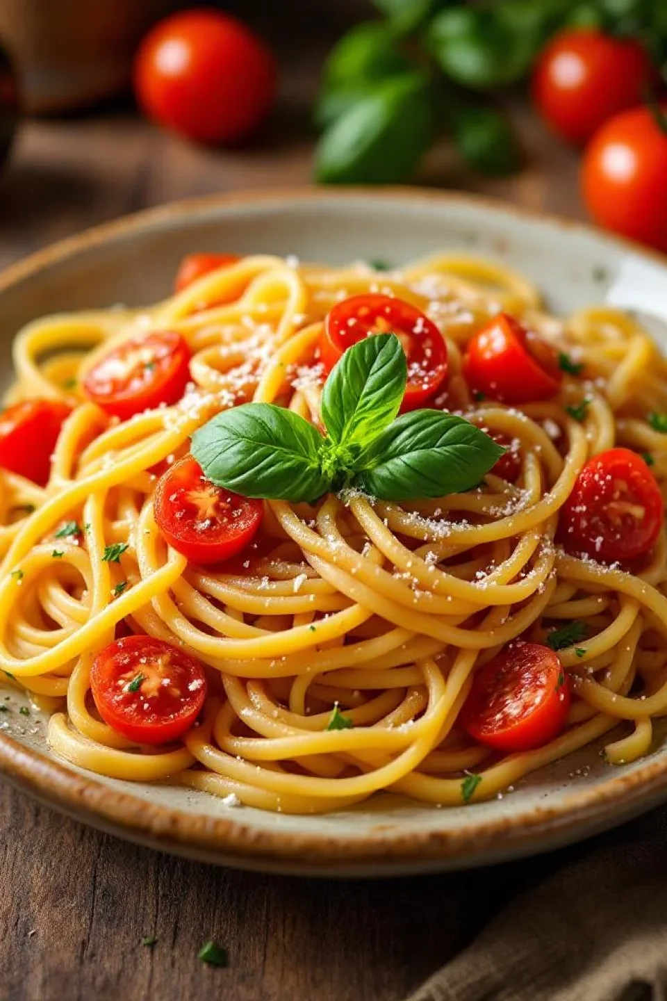Linguine à la Sauce Tomate et Basilic