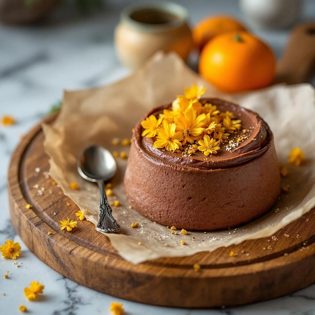 Mousse de Chocolat aux Dattes et Fleurs d'Oranger
