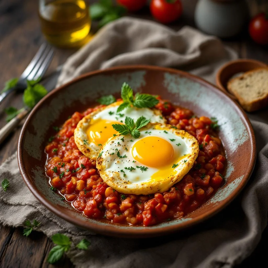 Oeufs brouillés à la sauce tomate
