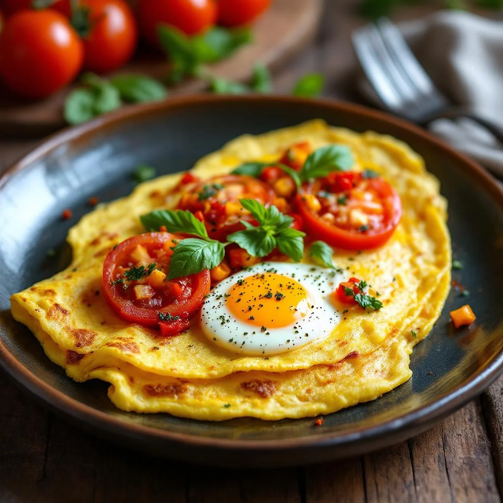 Omelette au Piment et aux Tomates