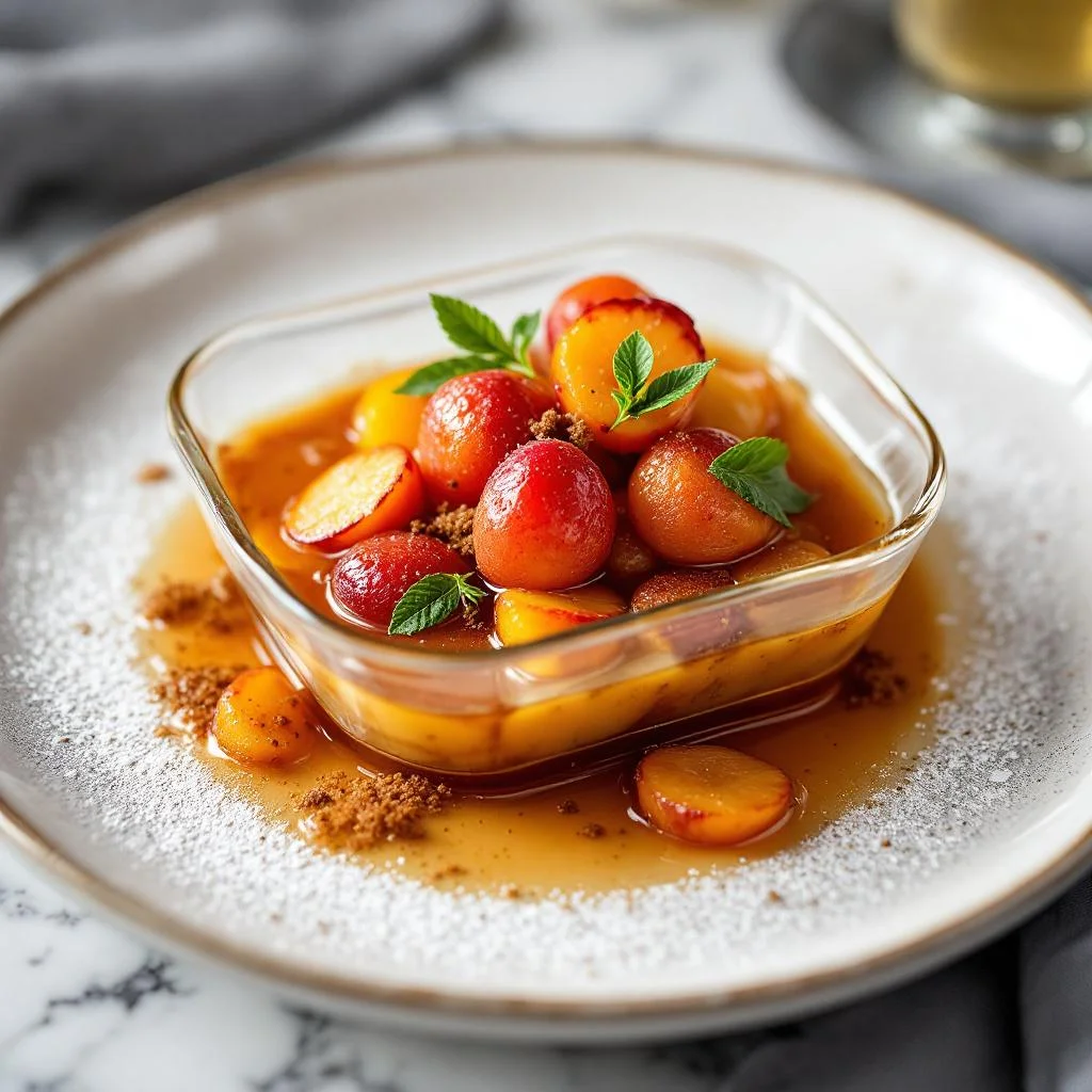 Pêches Vaporeuses au Vin Blanc