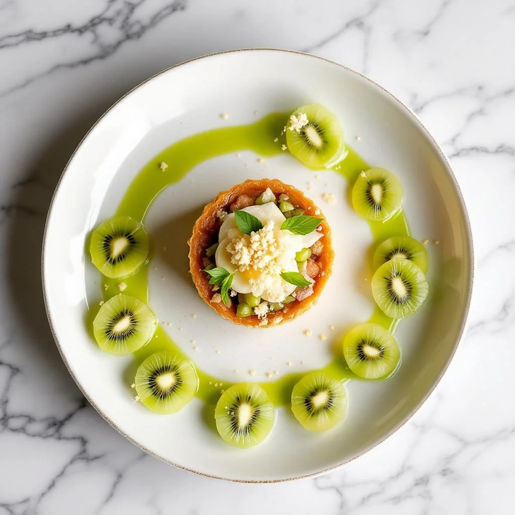 Pouding au Kiwi Poché