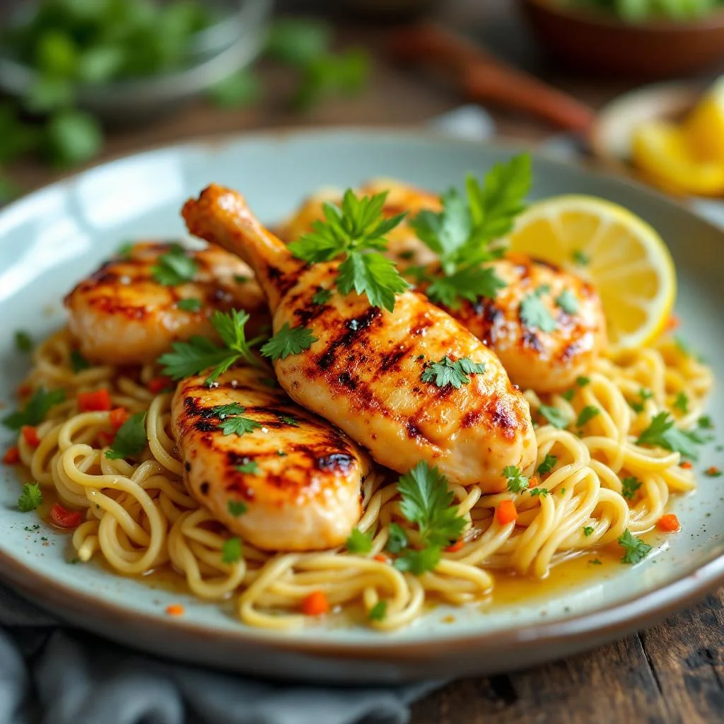 Poularde grillée à la citronnelle