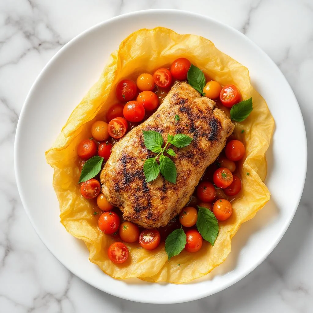 Poulet en papillote aux tomates
