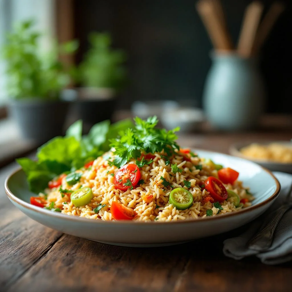 Riz gluant farci aux légumes