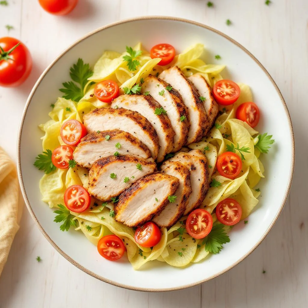 Salade de Coeurs de Poulet Pochés