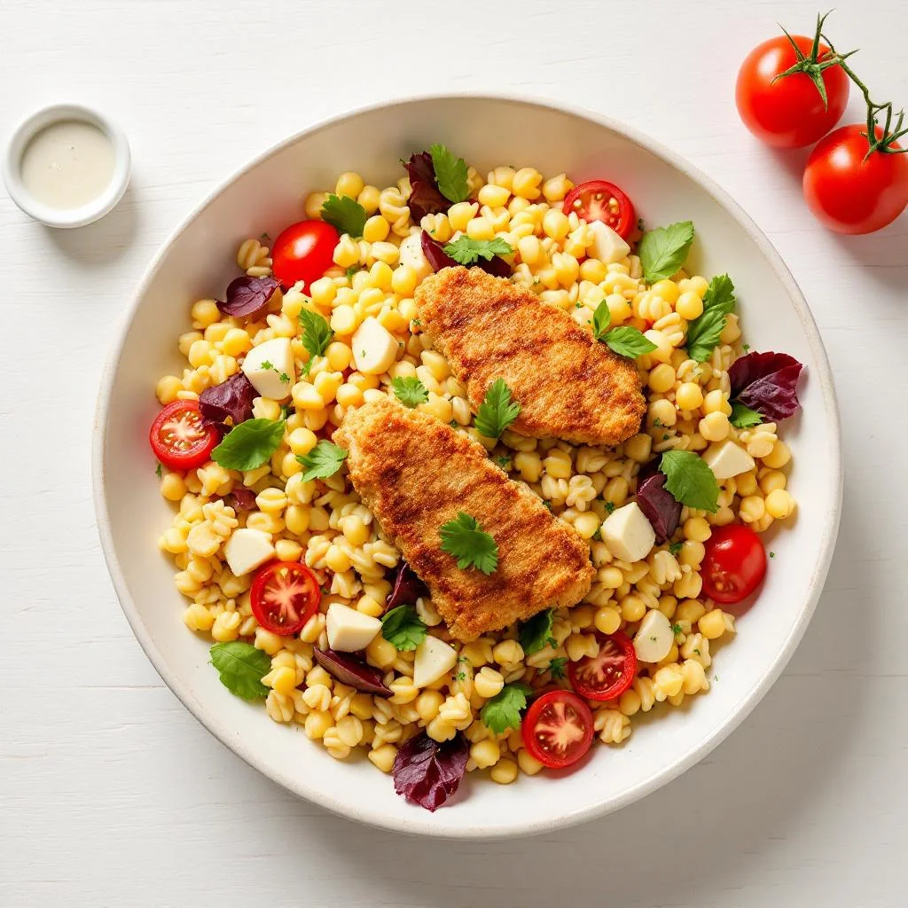 Salade de Poulet Frit au Maïs