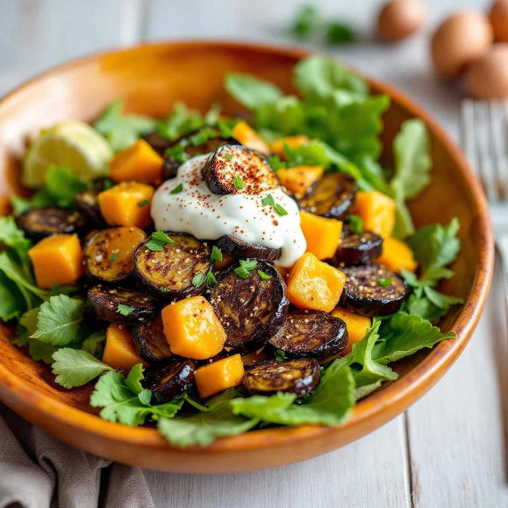 Salade Méditerranéenne d'Aubergines au Yaourt
