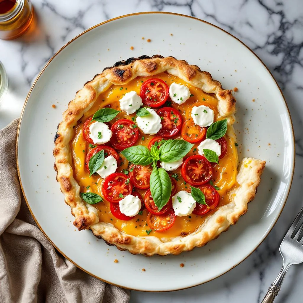 Tarte Fine aux Tomates et Fromage de Chèvre